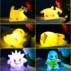 Decoração Pokemon Pikachu Anime Soft Night Light, Luz LED de Cabeceira do Quarto